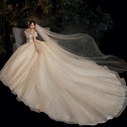 Elegant Off Shoulder Lace Ballgown