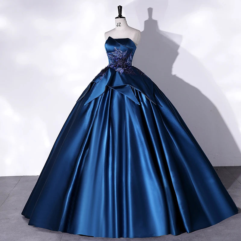Elegant Royal Blue Strapless Ball Gown Dress on Luulla