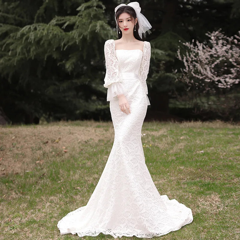 chinese dress ladies Chantilly Lace Bridal Overlay / 