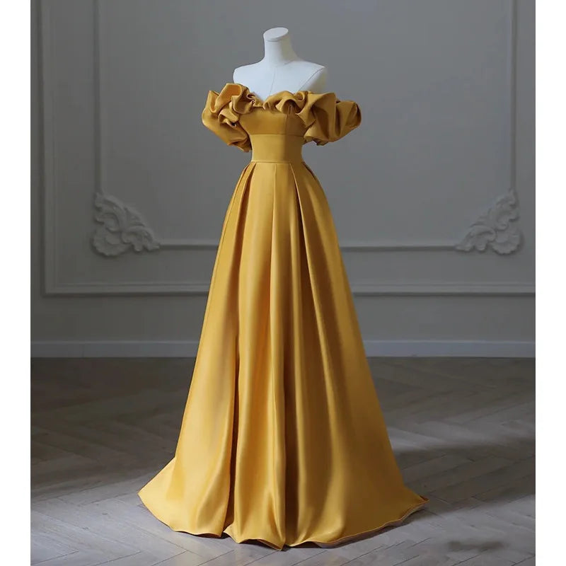 Mustard evening gown clearance