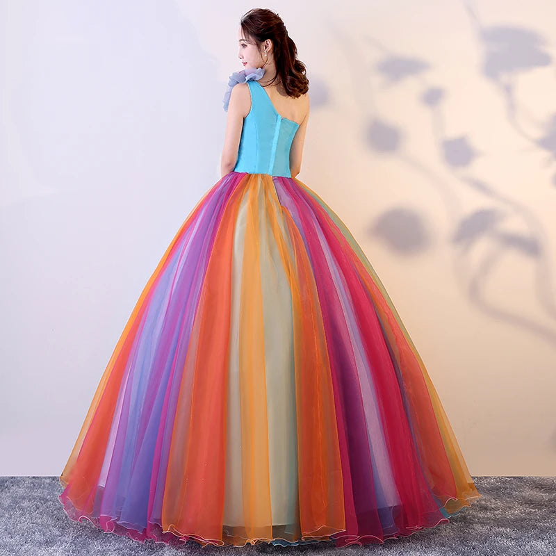 ball gown rainbow prom dress Clarisse 811128 - Long Sheath Dress