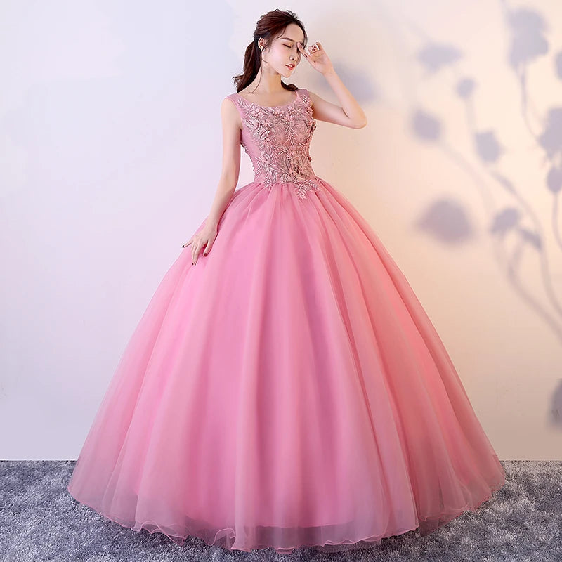 Elegant Pink Ball Gown Prom Dress on Luulla