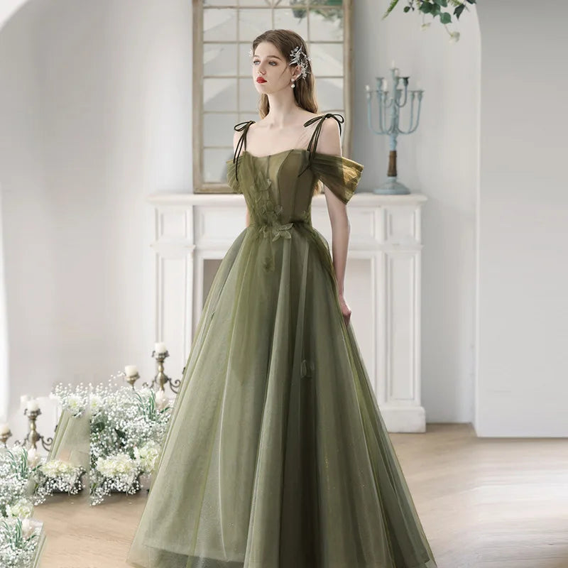 slim fit dress slacks Olive Green Satin Mermaid Prom Dresses with Slit Plunging V-Neck 24059 Olive / US4 main image 0
