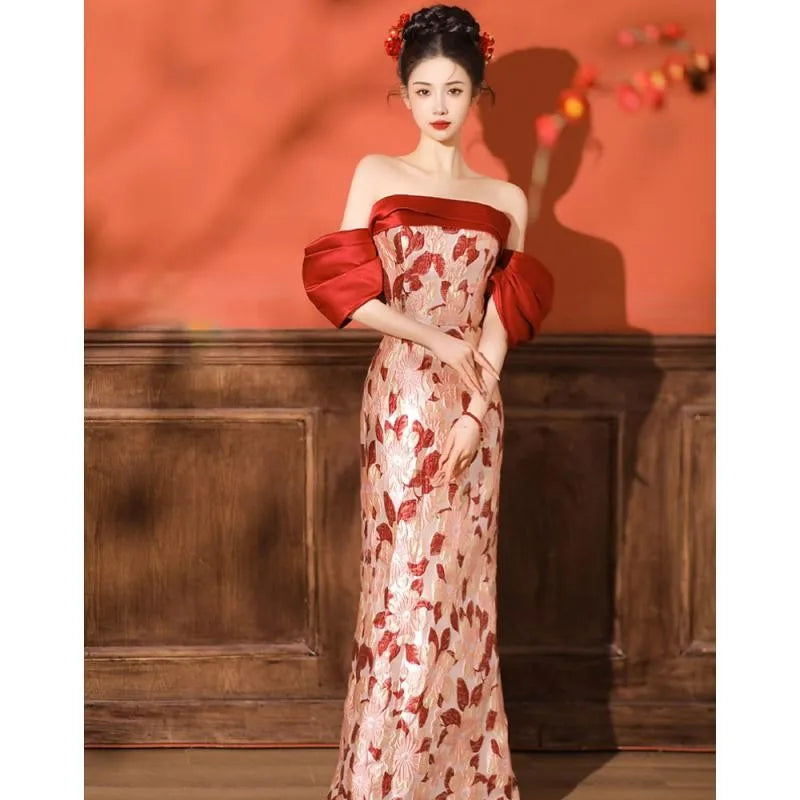 brocade evening dresses Glamorous 1950's Moonlit Garden Brocade Strapless Evening Gown / XS –  Xtabay Vintage main image 0