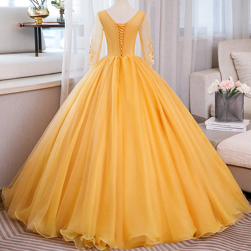 Cheap yellow ball gown on sale