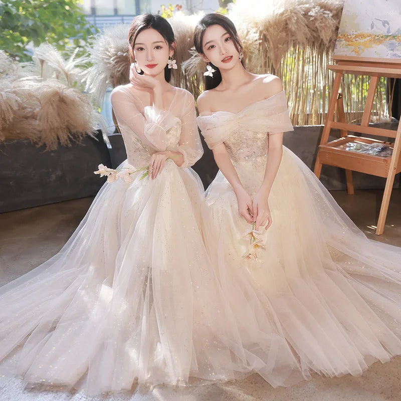 ivory tulle bridesmaid dress Ivory Floral Wedding Dress with Tulle and Deep Neckline – A-Line Wedding Dress with Sleeveless Plus Size – CECILIA Size 4 main image 1