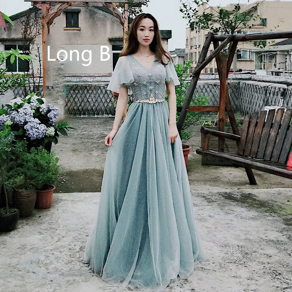 Elegant Long Evening Gown With Lace Details on Luulla