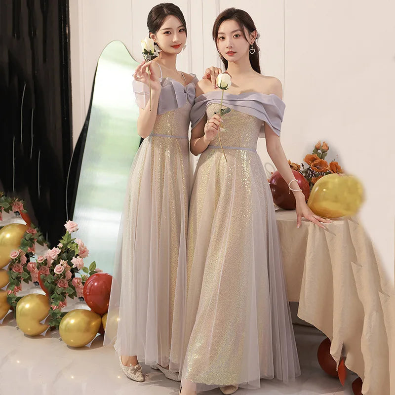 elegant sequins bridesmaid dresses Misha Collection Sapphire Sequin Maxi Dress - Fuchsia main image 1