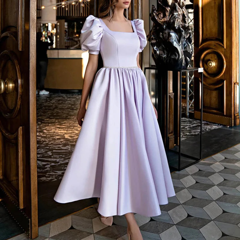 Square neck midi prom dress on sale