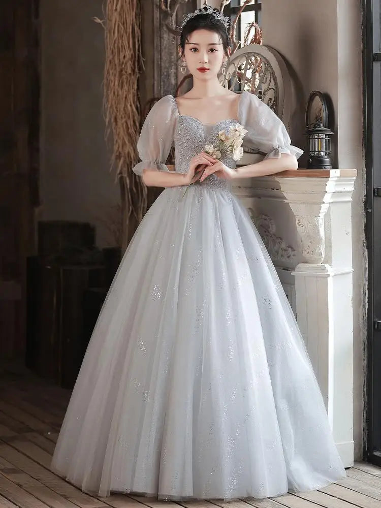 White and silver ball gown outlet