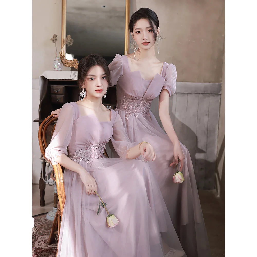 Elegant Lavender Lace Chiffon Bridesmaid Dresses on Luulla