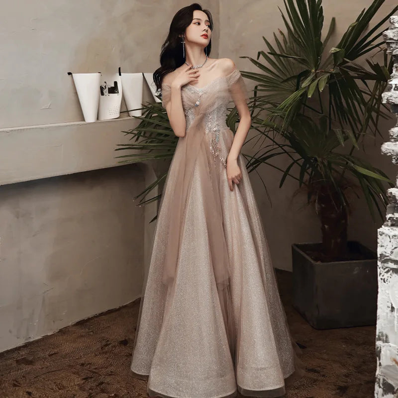 Shimmer evening gown deals