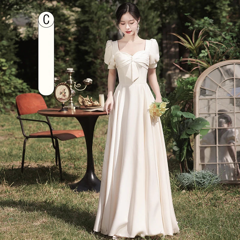 Elegant Bridesmaid Dresses With Puffy Sleeves Design on Luulla