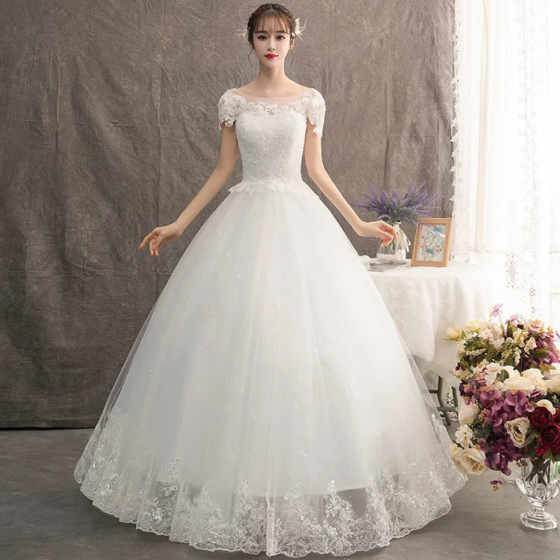 Retro style Sequined Wedding Dress