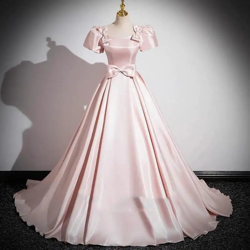 Pink Satin Dress Prom Tight Satin Pink Long Dress Pink Tight Fitting Prom  Dresses Prom