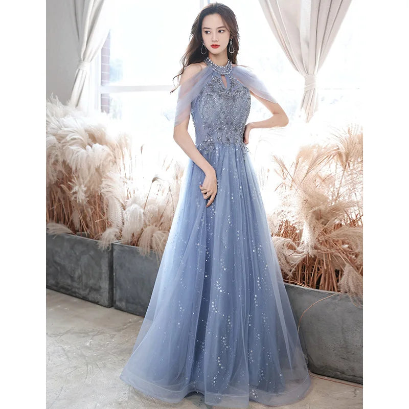 Blue Sequin Gown