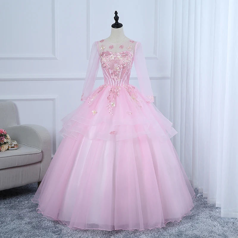 Pink Floral Net Embroidered Party Gown