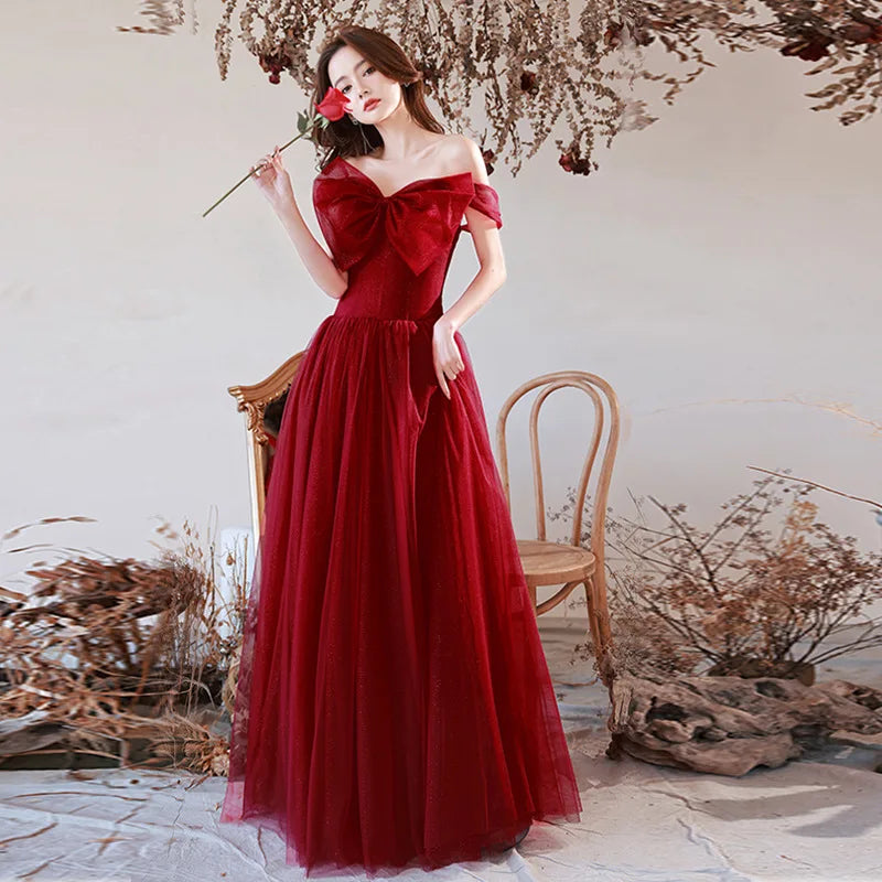 Niulatu Mermaid Off The Shoulder Red Evening Dress Long Prom Dresses SD2213 main image 0