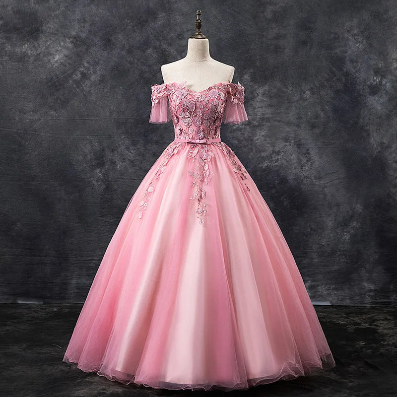 New Arrival Pink Tea-Length Sexy Off Shoulder Prom Dresses,BD1498