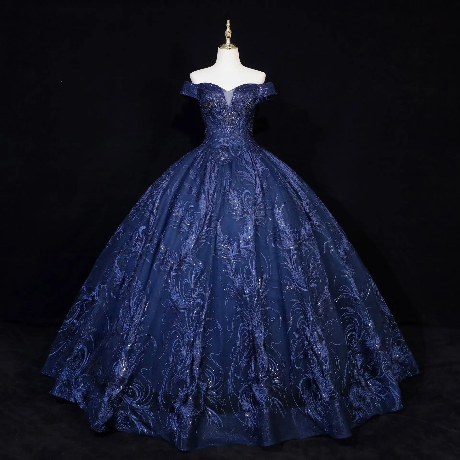 Elegant Off-shoulder Royal Blue Ball Gown on Luulla