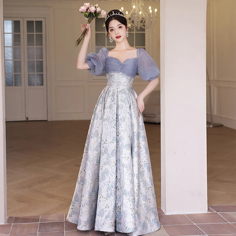 Elegant Floral Off-shoulder Evening Gown Dress on Luulla