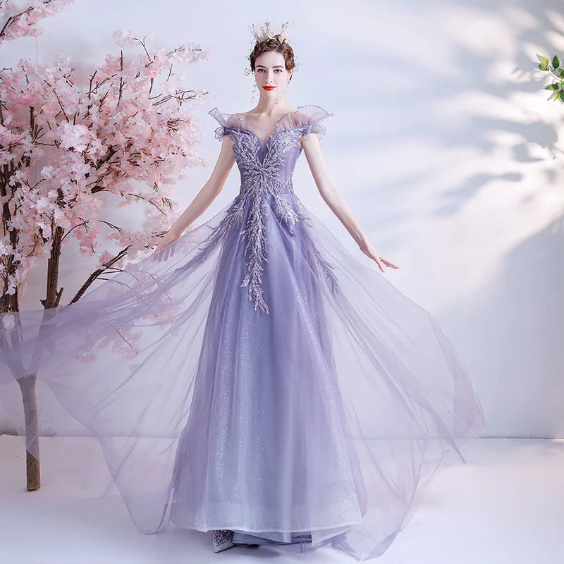 Elegant Lavender Fairy Tale Evening Gown Dress on Luulla