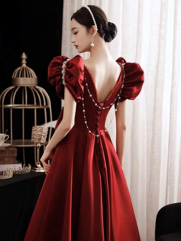 Ruby Red Luxe Satin Gown