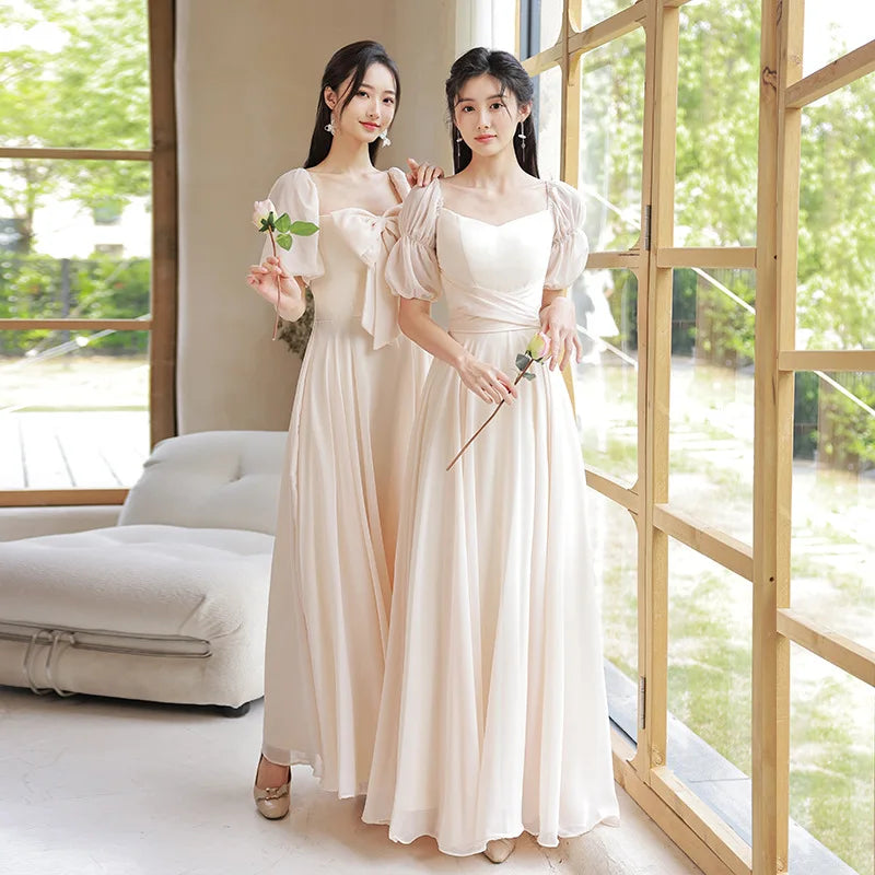 Scoop Elegant Sleeveless Chiffon Bridesmaid Dresses