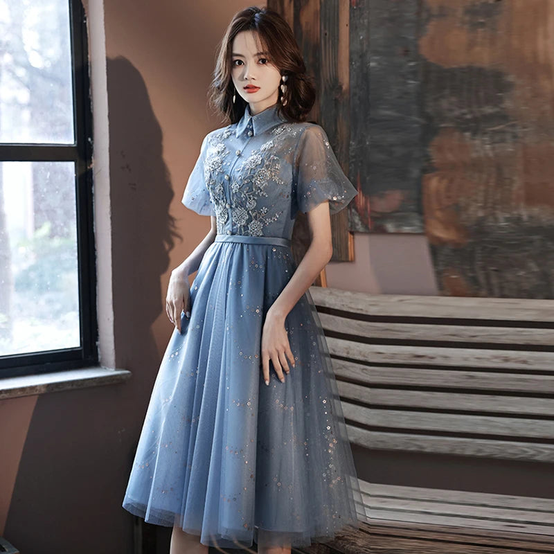 dusty blue prom dress Dresses Sheath/Column Off The Shoulder Minimalist Slit String Shoulder Solid Blue Nightstand Size:16R