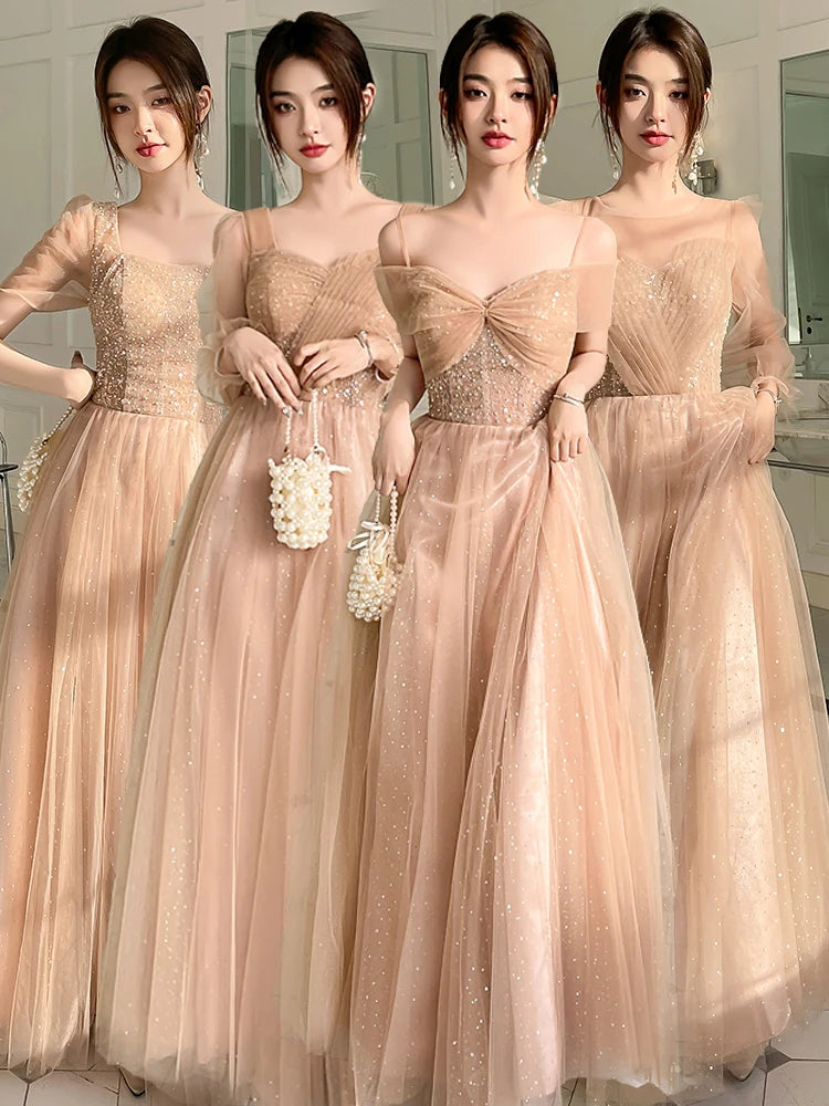 Elegant Nude Tulle Beading Evening Prom Dress On Luulla